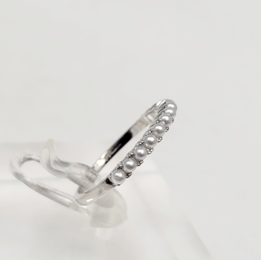 Sterling Silver Pearl Stack Ring - Picture 6 of 15